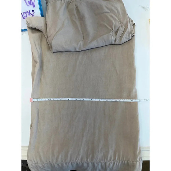 PURE JILL Womens L Khaki Elastic Waist Wide Leg 100% Lyocell Pants - Picture 10 of 14